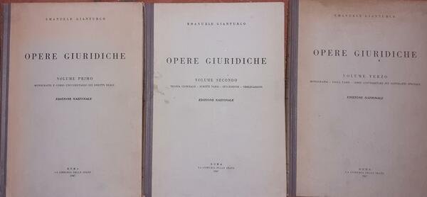Opere giuridiche. Edizione nazionale. Vol. I - Monografie e corso …