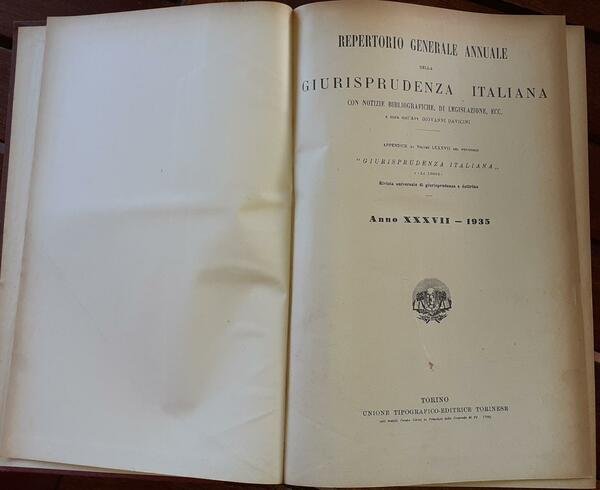 Repertorio della giurisprudenza italiana. Volume LXXXVII
