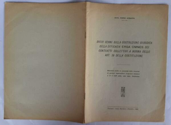 Brevi cenni sulla costruzione giuridica della efficacia erga omnes dei … | Immagine principale