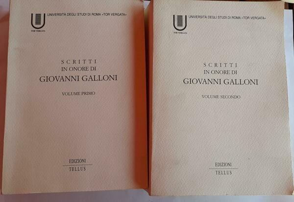 Scritti in onore di Giovanni Galloni. Volume I II | Immagine principale