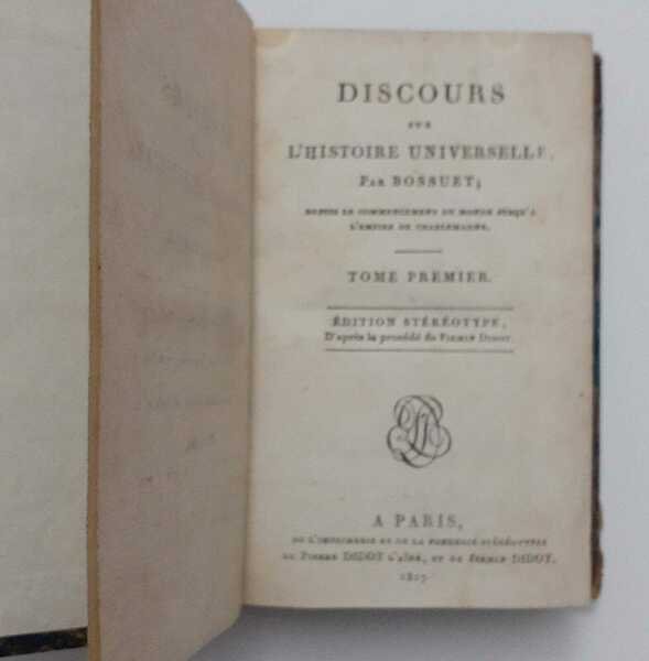 Discours sur l'histoire universelle. Tome premier, second | Immagine principale