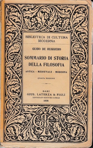 Sommario di storia della filosofia. Antica - Medievale - Moderna