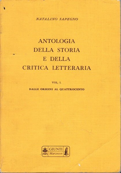 Antologia della storia e della critica letteraria vol. I^ Dalle … | Immagine principale