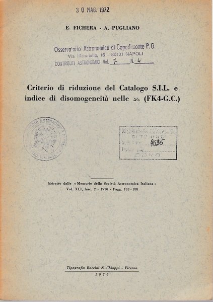 Criterio di riduzione del Catalogo S.I.L. e indice di disomogeneità …