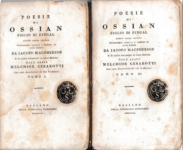 Poesie di Ossian figlio di Fingal I^ e III^ tomo