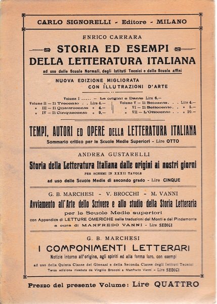 Storia ed esempi della letteratura italiana. Il Seicento vol. V^