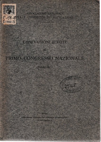 Conclusione e voti del primo congresso nazionale Torino 1911