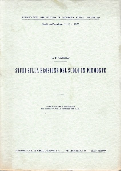 Studi sulla erosione del suolo in Piemonte