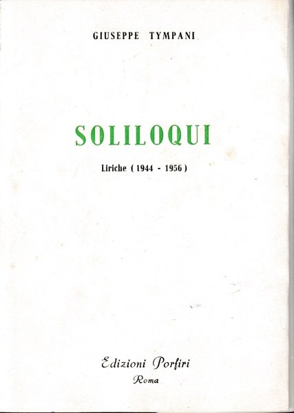 Soliloqui. Liriche (1944-1956)