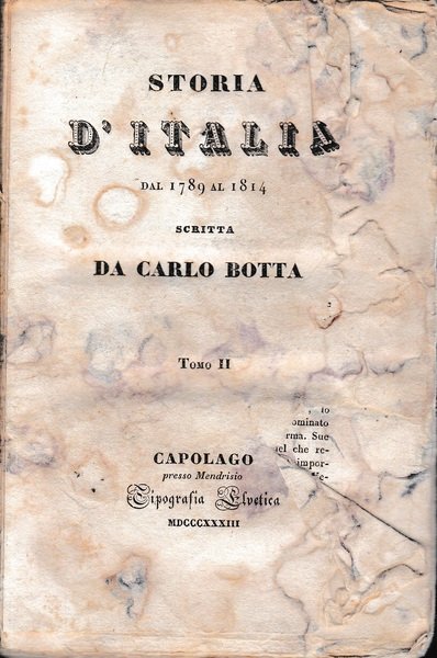 Storia d'Italia dal 1789 al 1814. Tomo II. | Immagine principale