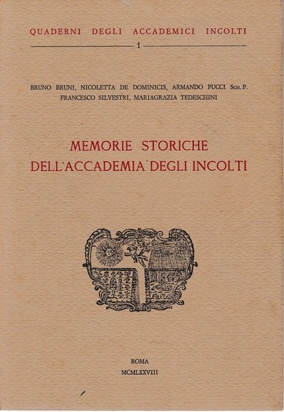 Memorie storiche dell'Accademia degli Incolti | Immagine principale
