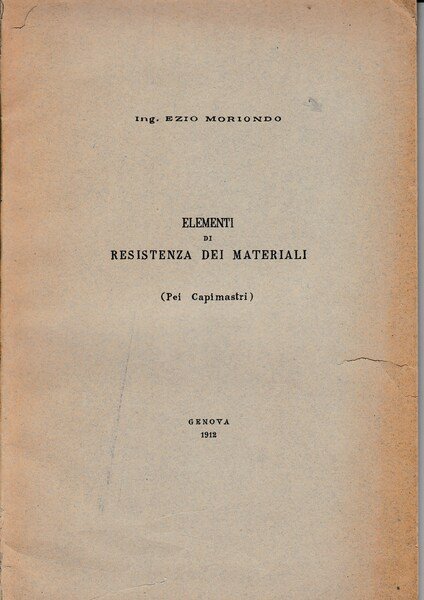 Elementi di resistenza dei materiali (pei capimastri) | Immagine principale