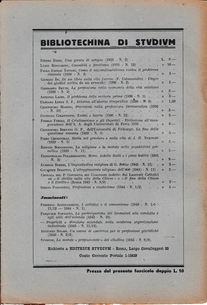 Studium. Rivista di vita e cultura professionale, anno XXXX, n. … | Immagine Gallery 2