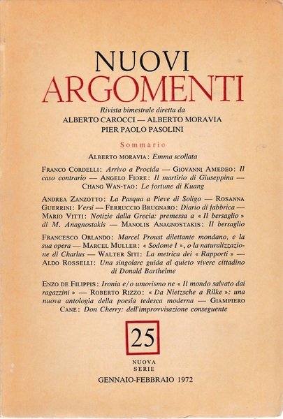 Nuovi argomenti. Rivista trimestrale, Gennaio-Febbraio 1972