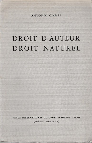 Droit d'auteur, droit naturel (Diritto di autore, diritto naturale) Testo … | Immagine principale