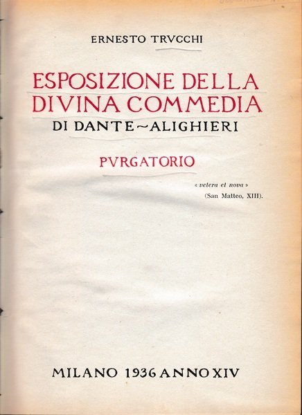 Esposizione della Divina Commedia di Dante Alghieri - Purgatorio