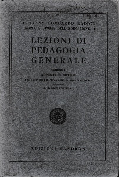 Lezioni di Pedagogia Generale, sezione I. Appunti e notizie | Immagine principale
