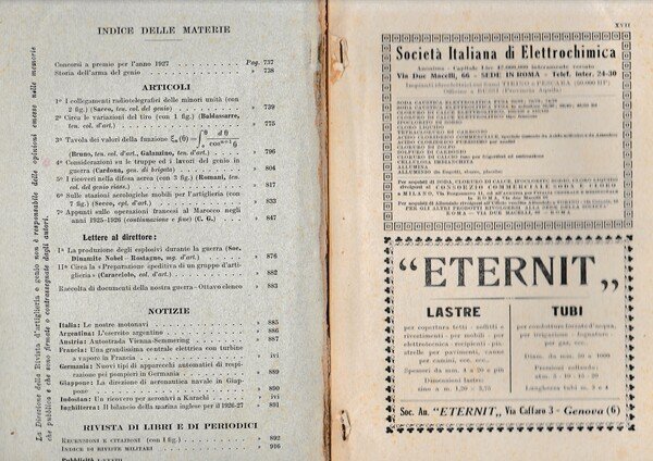 Rivista di Artiglieria e Genio. 66^ annata, Maggio 1927