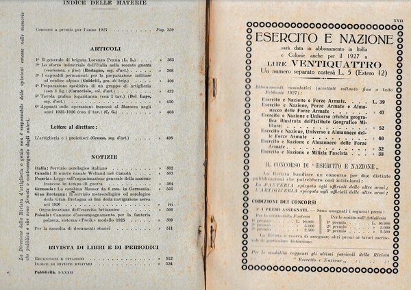 Rivista di Artiglieria e Genio. 66^ annata, Marzo 1927