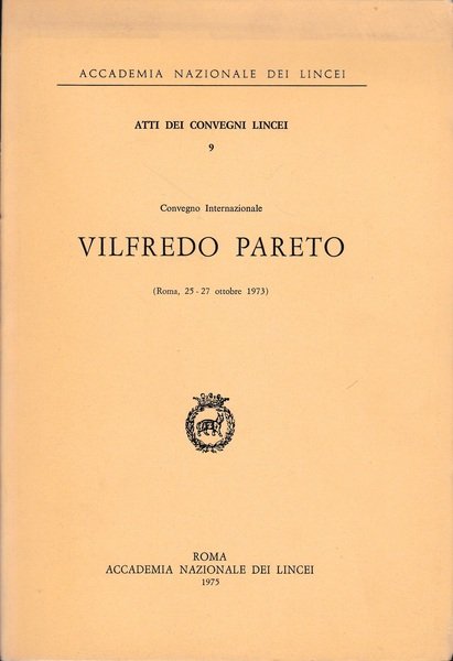 Vilfredo Pareto. Atti dei convegni Lincei 9 | Immagine principale
