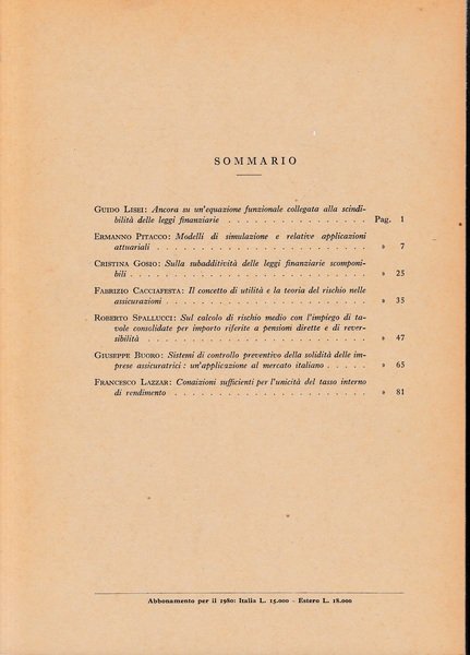 Giornale dell'Istituto Italiano degli Attuari. Anno XLIII - n. 2, … | Immagine Gallery 2