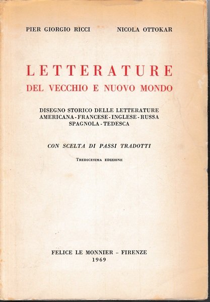 Letterature del vecchio e nuovo mondo. Disegno storico delle letterature … | Immagine principale