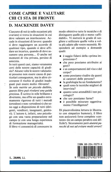 Come capire e valutare chi ci sta di fronte. Metodi …