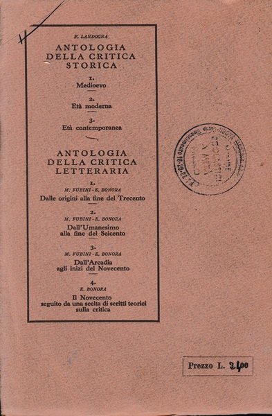 Antologia della critica storica. Età contemporanea