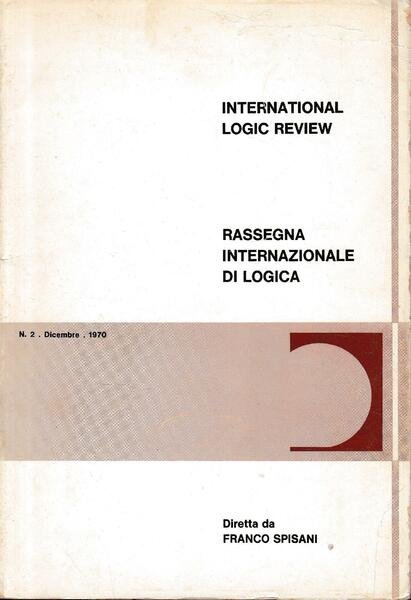 International Logic Review. Rassegna internazionale di logica. N. 2 - …