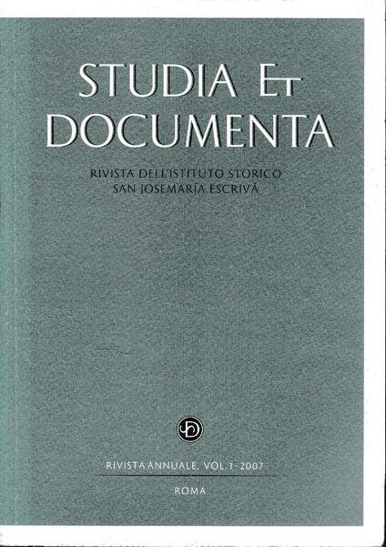 Studia et documenta. Rivista annuale, vol. 1-2007 | Immagine principale