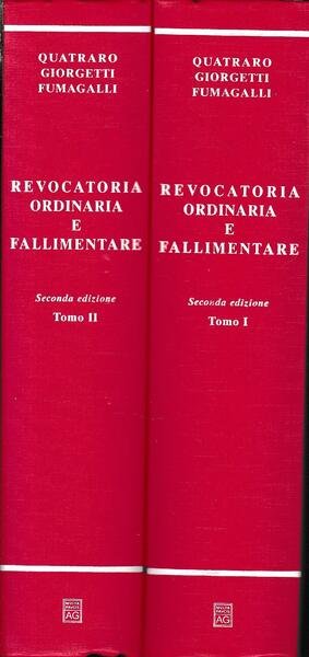 Revocatoria ordinaria e fallimentare. Azione surrogatoria. Due volumi. | Immagine principale