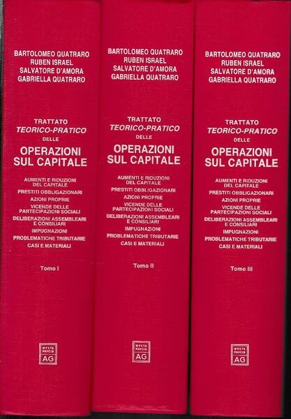 Trattato teorico-pratico delle operazioni sul capitale. CD-ROM mancante.