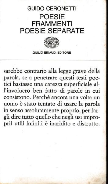 Poesie. Frammenti. Poesie separate