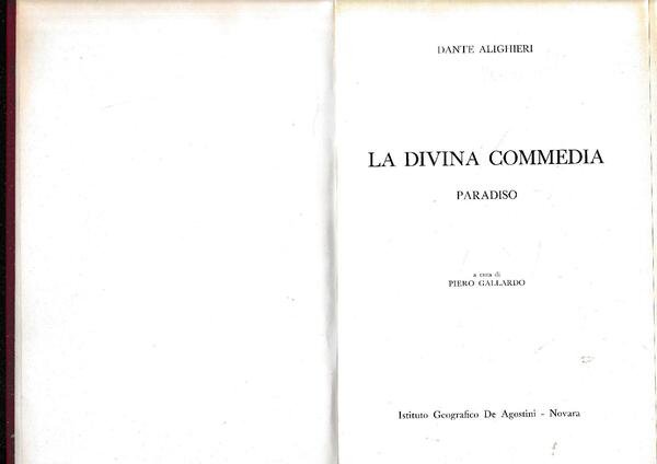 La Divina Commedia. Paradiso