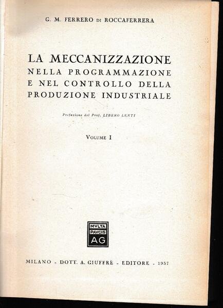 La meccanizzazione nella programmazione e nel controllo della produzione industriale … | Immagine principale