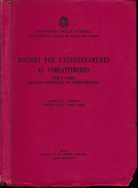 Nozioni per l'addestramento al combattimento, parte prima - teorica