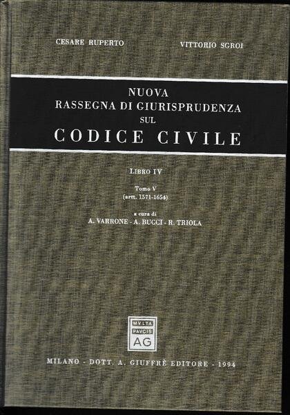 Nuova rassegna di giurisprudenza sul codice civile. Libro IV - … | Immagine principale