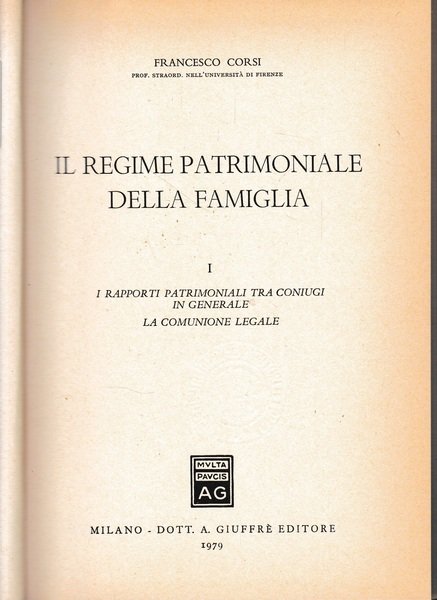 Il regime patrimoniale della famiglia