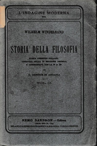 Storia della Filosofia, volume II.