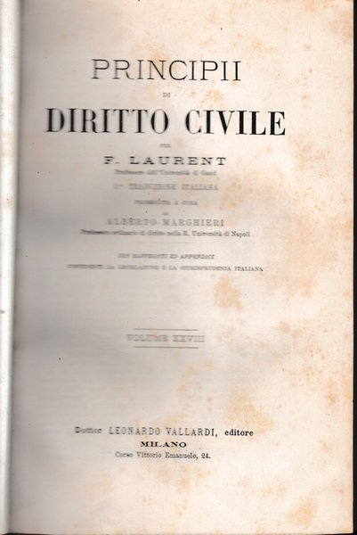 Principii di Diritto Civile, vol. 28