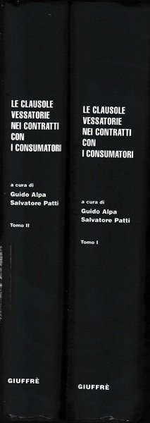 Le clausole vessatorie nei contratti con i consumatori. Commentario agli … | Immagine principale