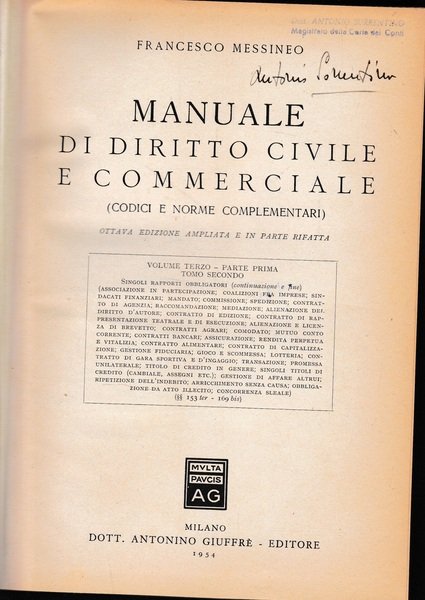 Manuale di diritto Civile e Commerciale (codici e norme complementari) …