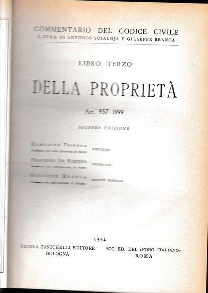 Commentario del Codice Civile, libro terzo - della proprietà, art. …