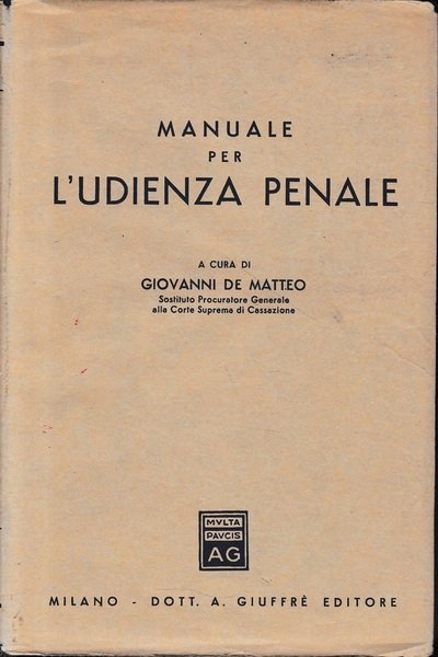 Manuale per l'udienza penale | Immagine principale