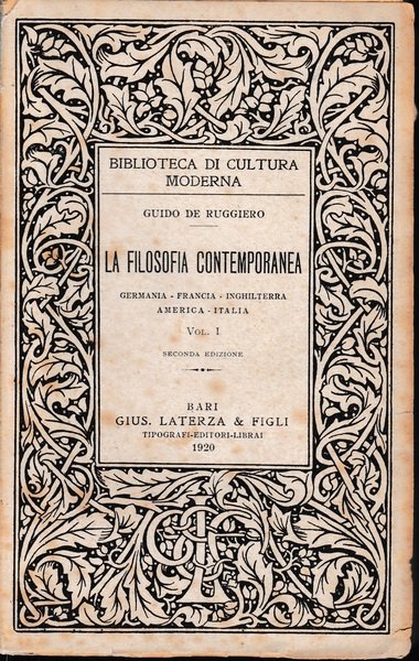 La filosofia contemporanea, vol. 1^