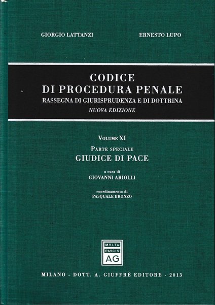 Codice Di Procedura Penale. Vol. 11, Parte Speciale: giudice di … | Immagine principale