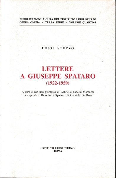 Lettere a Giuseppe Spataro (1922-1959) | Immagine principale