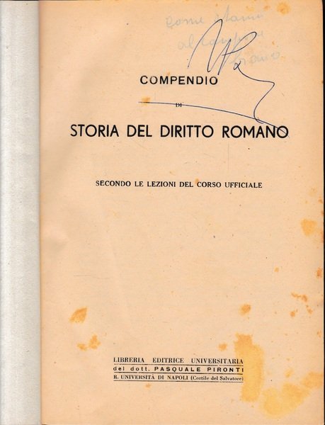 Compendio di Storia del Diritto Romano. Appunti di Istituzioni di …