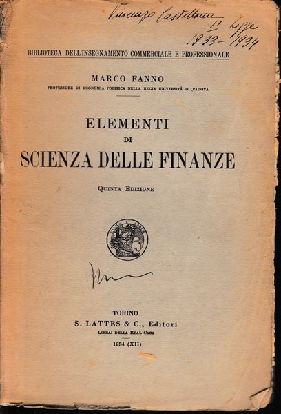 Elementi di Scienza delle Finanze