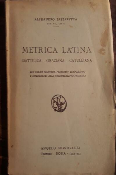 Metrica latina: dattilica-oraziana-catulliana | Immagine principale